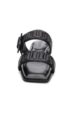Liverpool Los Angeles Sandals-DOWNTOWN LOGO STITCH SANDAL Black