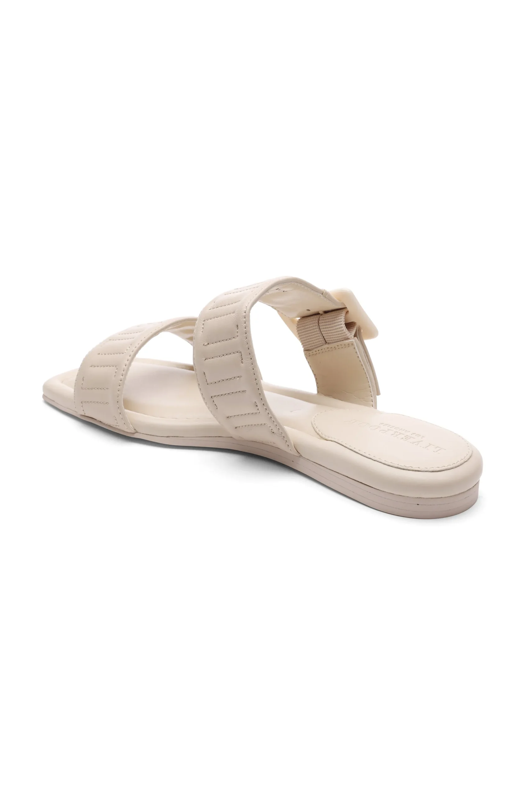 Liverpool Los Angeles Sandals-DOWNTOWN LOGO STITCH SANDAL Ecru