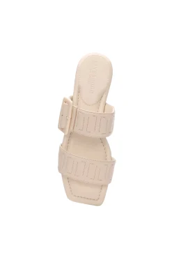 Liverpool Los Angeles Sandals-DOWNTOWN LOGO STITCH SANDAL Ecru