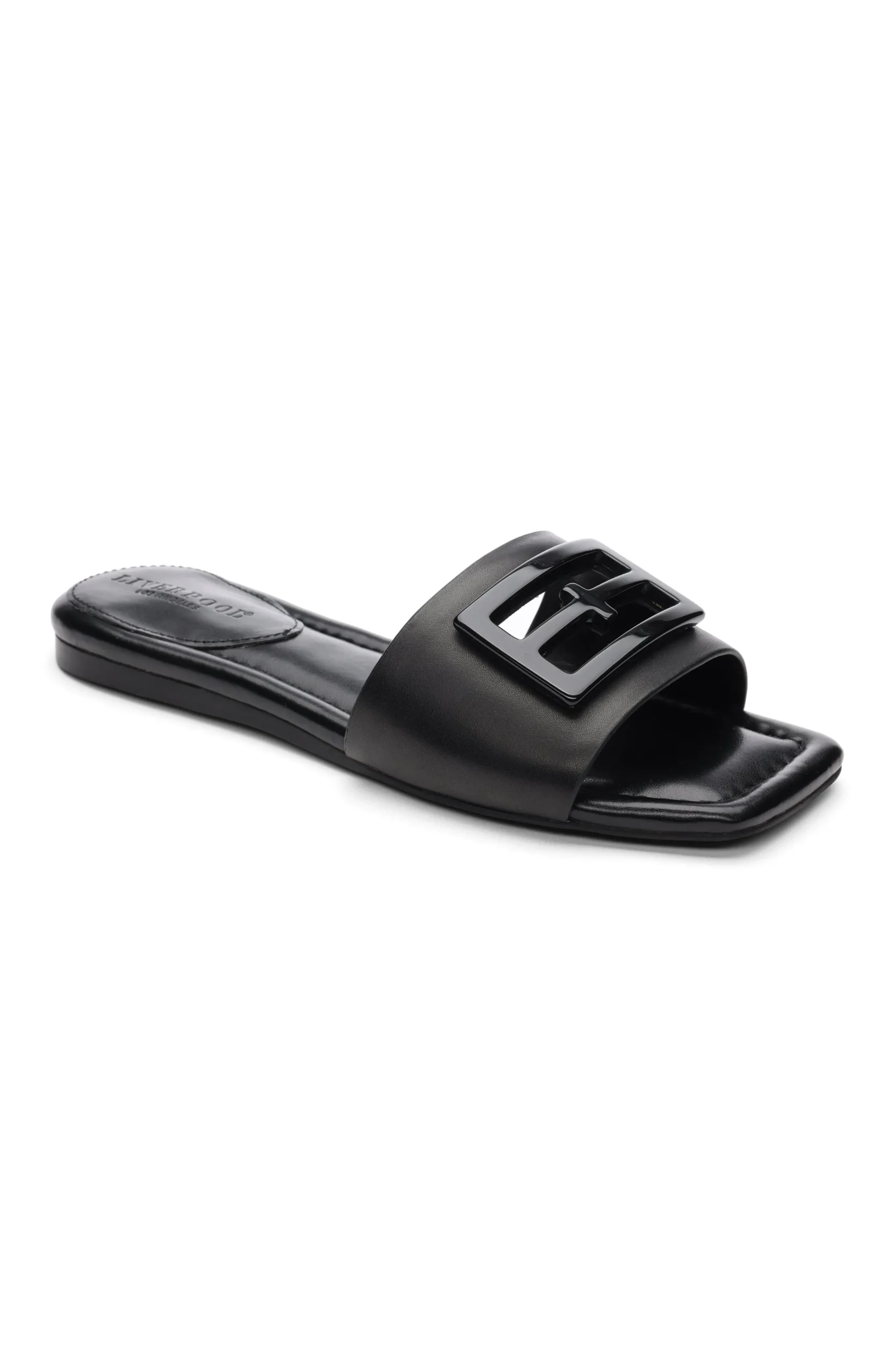 Liverpool Los Angeles Sandals-DUNBAR LOGO MEDALLION SANDALS Black