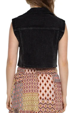 Liverpool Los Angeles Jackets|Jackets-ECO NOTCH COLLAR CROP VEST Rawlins