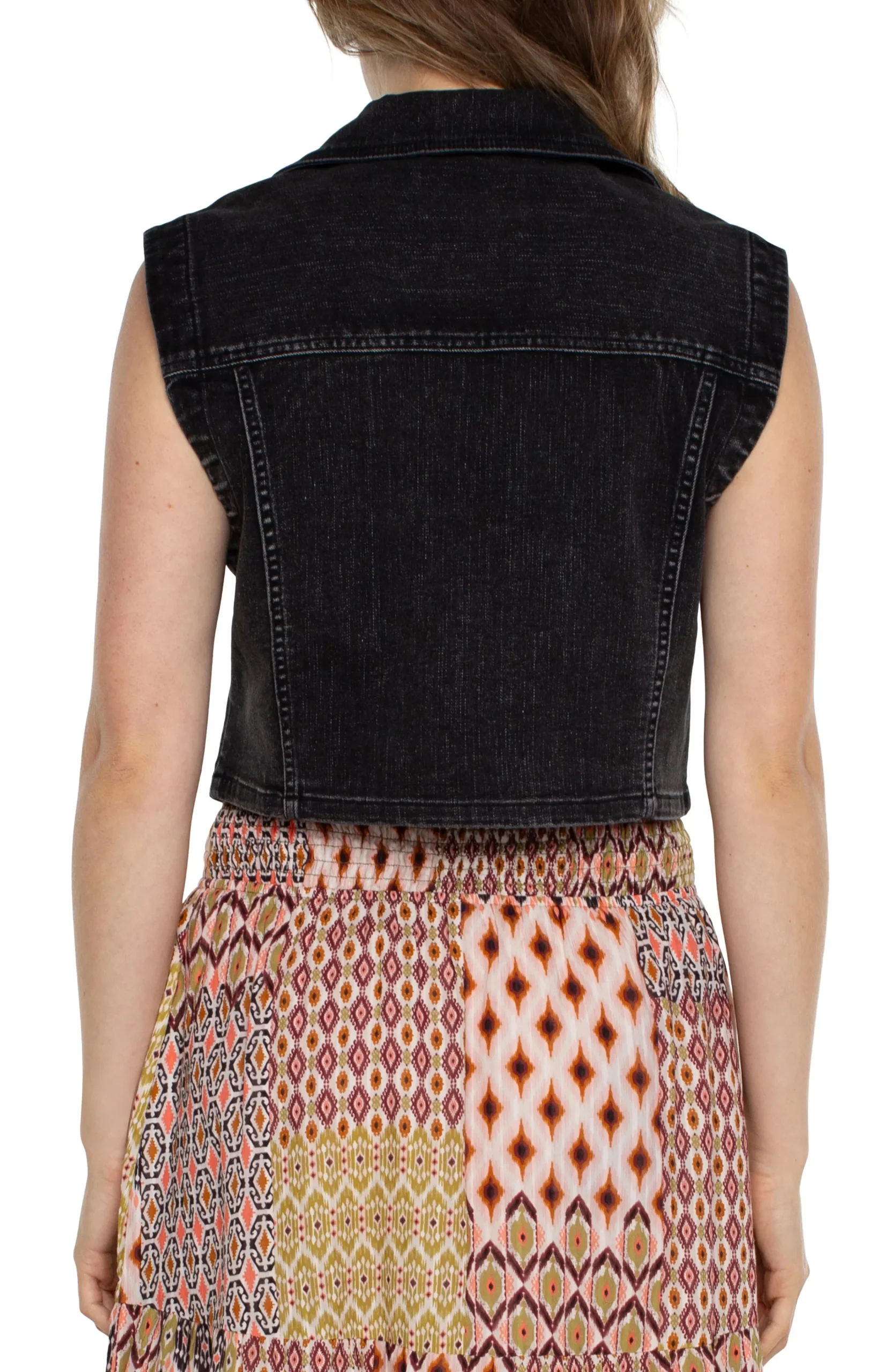 Liverpool Los Angeles Jackets|Jackets-ECO NOTCH COLLAR CROP VEST Rawlins
