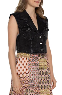 Liverpool Los Angeles Jackets|Jackets-ECO NOTCH COLLAR CROP VEST Rawlins
