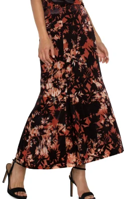 Liverpool Los Angeles Skirts|Skirts-FIT AND FLARE KNIT PULL ON SKIRT Fireopalburnout