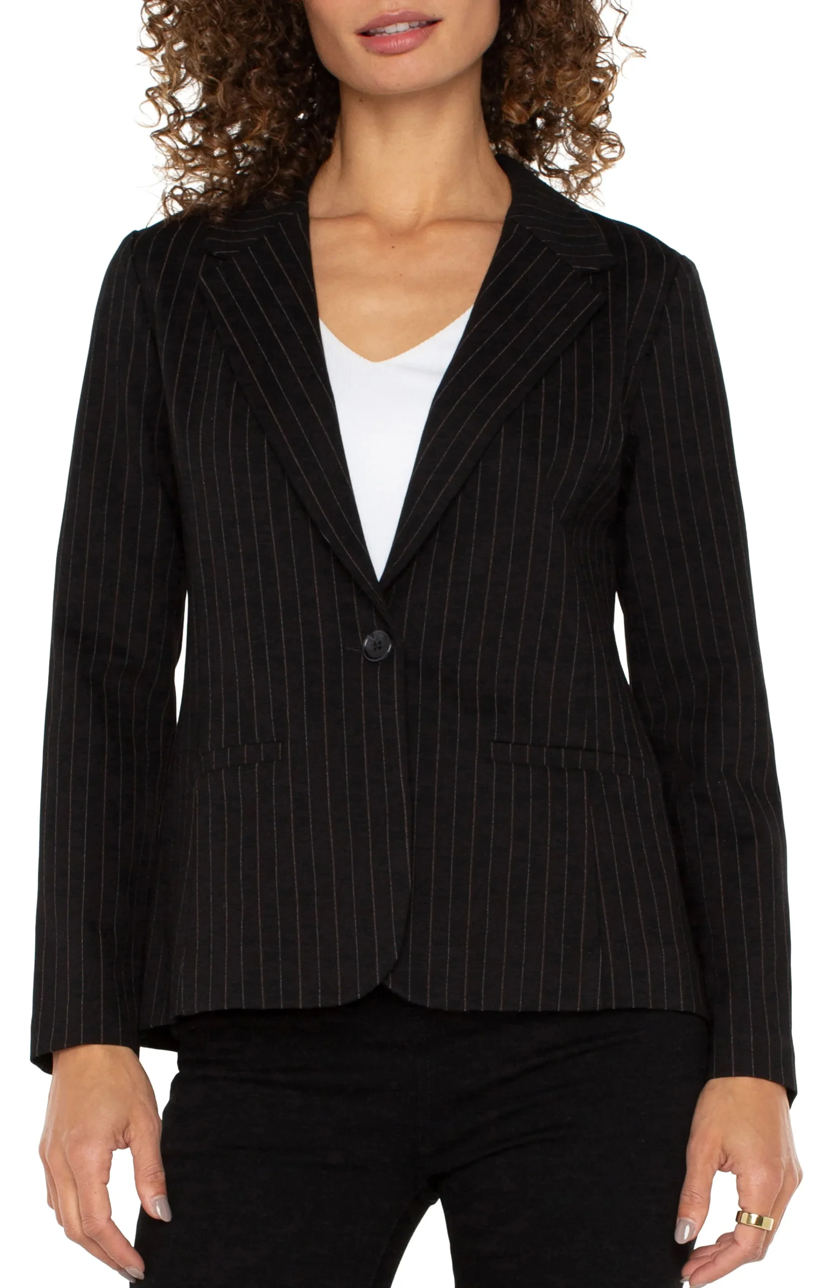 Liverpool Los Angeles Jackets-FITTED BLAZER Blackwhitepinstripe