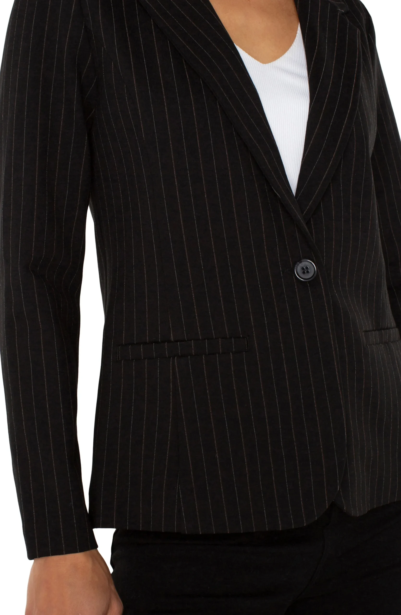 Liverpool Los Angeles Jackets-FITTED BLAZER Blackwhitepinstripe