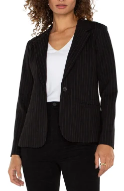 Liverpool Los Angeles Jackets-FITTED BLAZER Blackwhitepinstripe