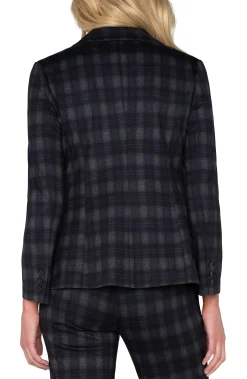 Liverpool Los Angeles Jackets-FITTED BLAZER Charcoalgreyblackberry