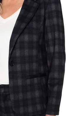 Liverpool Los Angeles Jackets-FITTED BLAZER Charcoalgreyblackberry