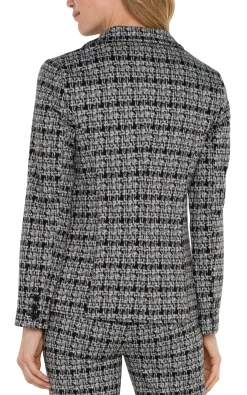Liverpool Los Angeles Jackets-FITTED BLAZER Blackgreyplaid