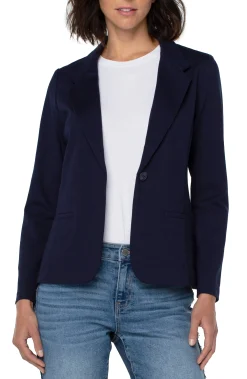 Liverpool Los Angeles Jackets-FITTED BLAZER SUPER STRETCH PONTE Cadetblue