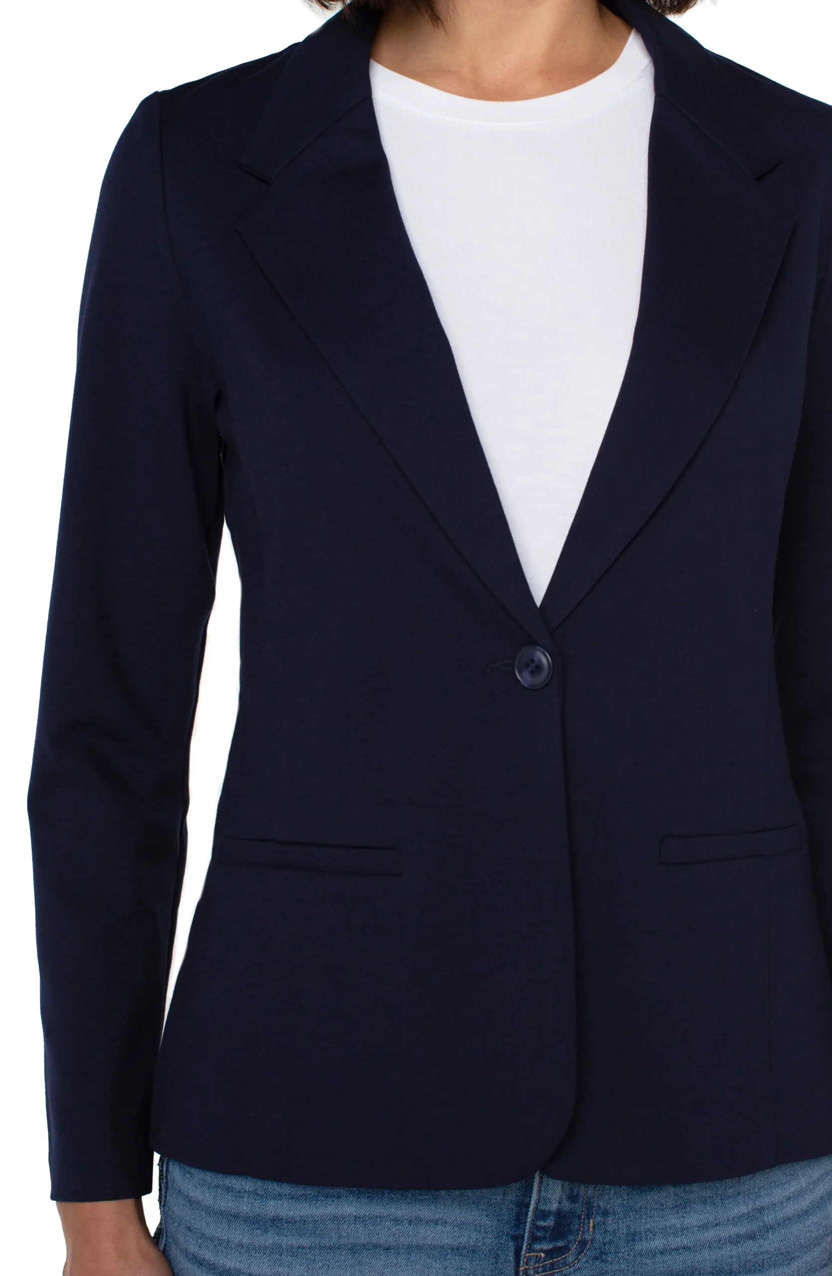 Liverpool Los Angeles Jackets-FITTED BLAZER SUPER STRETCH PONTE Cadetblue