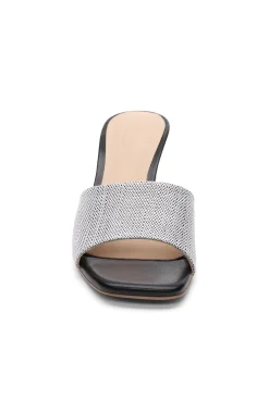 Liverpool Los Angeles Mules|Wedges & Espadrilles-FLOWERS WEDGE MULE Whiteblack