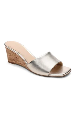 Liverpool Los Angeles Mules|Wedges & Espadrilles-FLOWERS WEDGE MULE Gold