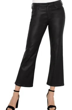 Liverpool Los Angeles Jeans|Pants-HANNAH CROP FLARE - ECO Coatedblack