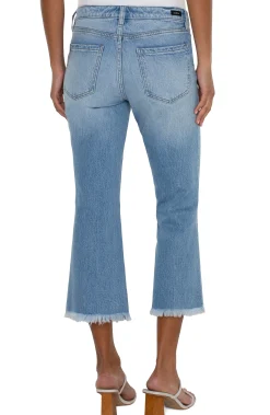 Liverpool Los Angeles Jeans|Crops-HANNAH CROP FLARE WITH FRAY HEM - ECO Fawnskin