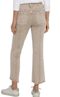 Liverpool Los Angeles Jeans|Crops-HANNAH CROP FLARE WITH UNEVEN FRAY HEM - ECO Biscuittanmineraldye