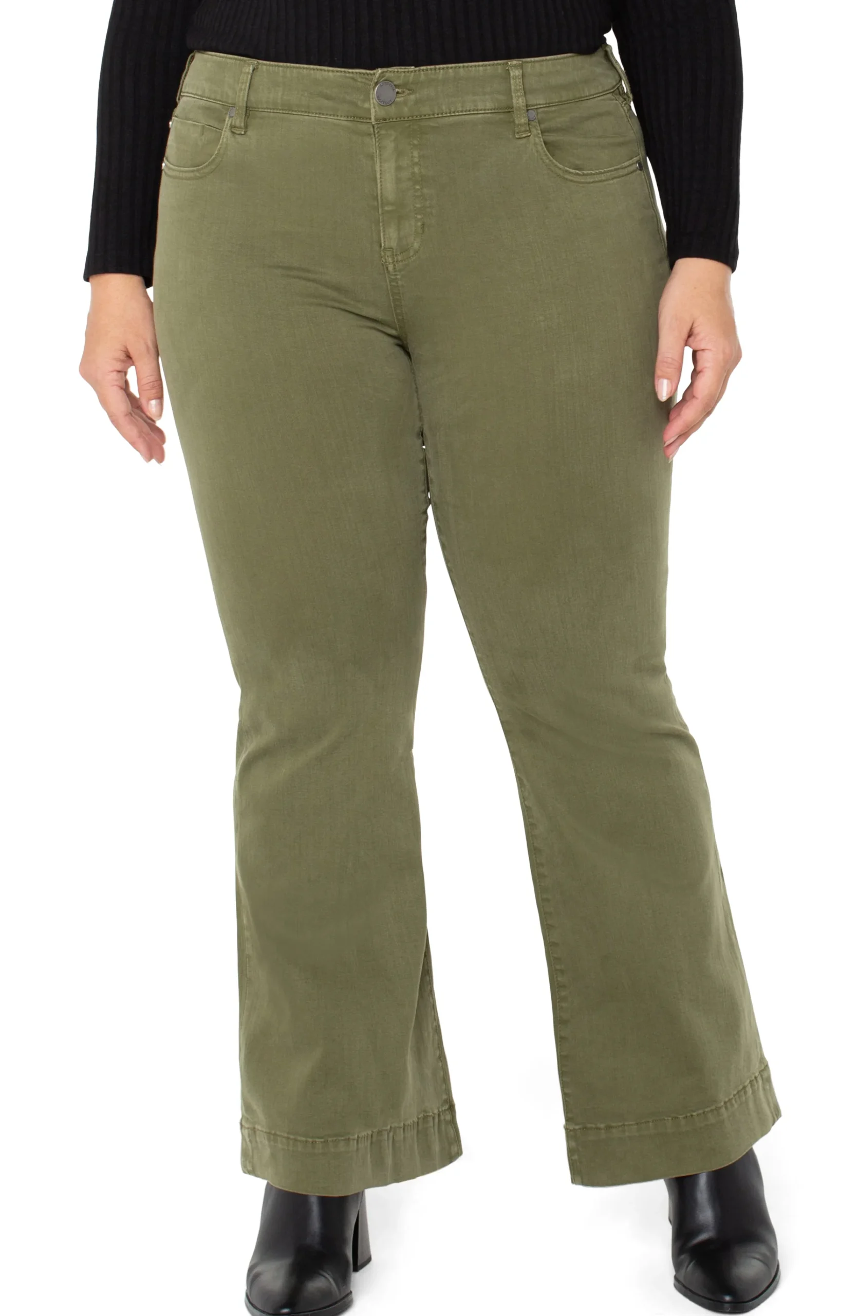 Liverpool Los Angeles Jeans-HANNAH FLARE WITH WIDE HEM Spanisholive