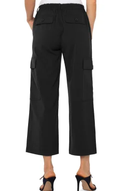 Liverpool Los Angeles Utility Pants-HI-RISE CARGO CROP STRAIGHT Black