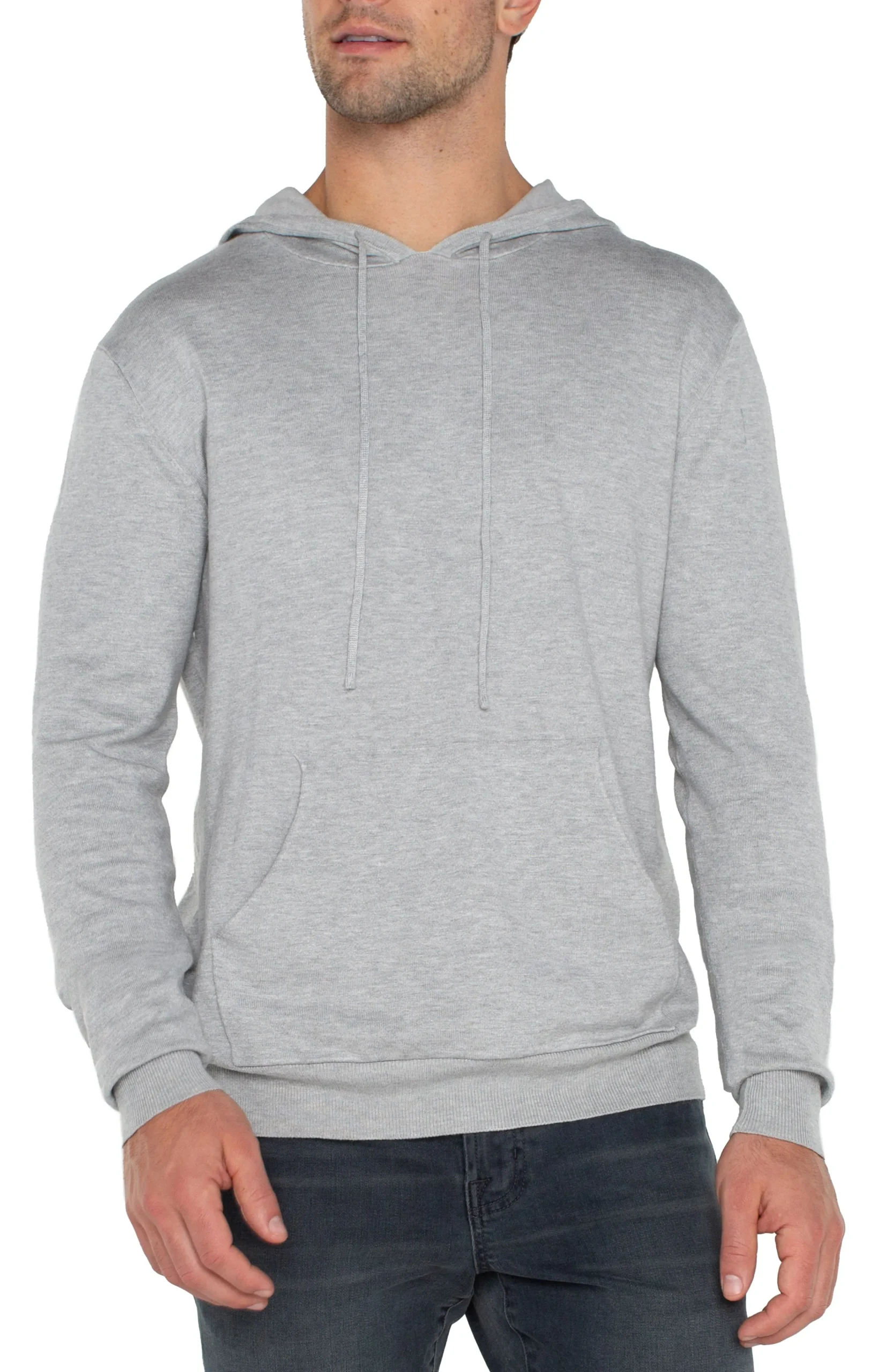 Liverpool Los Angeles Sweaters-HOODED SWEATER Heathergrey