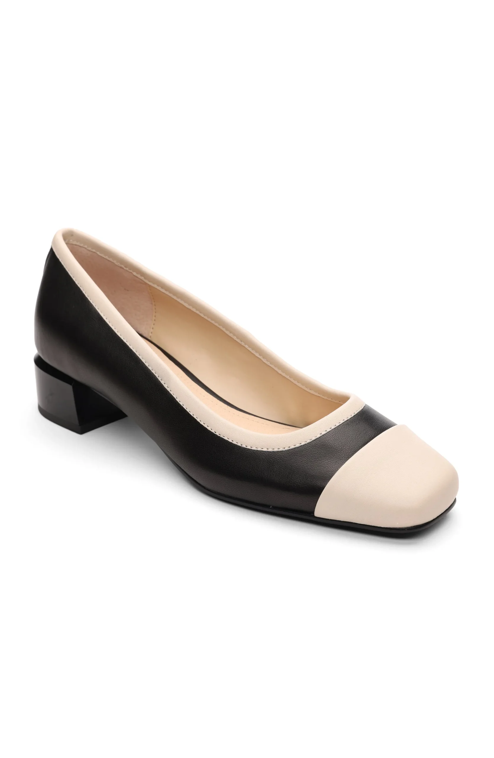 Liverpool Los Angeles Flats-IRVINE ROUNDED TOE SLIP ON WITH BLOCK HEEL Blackecru