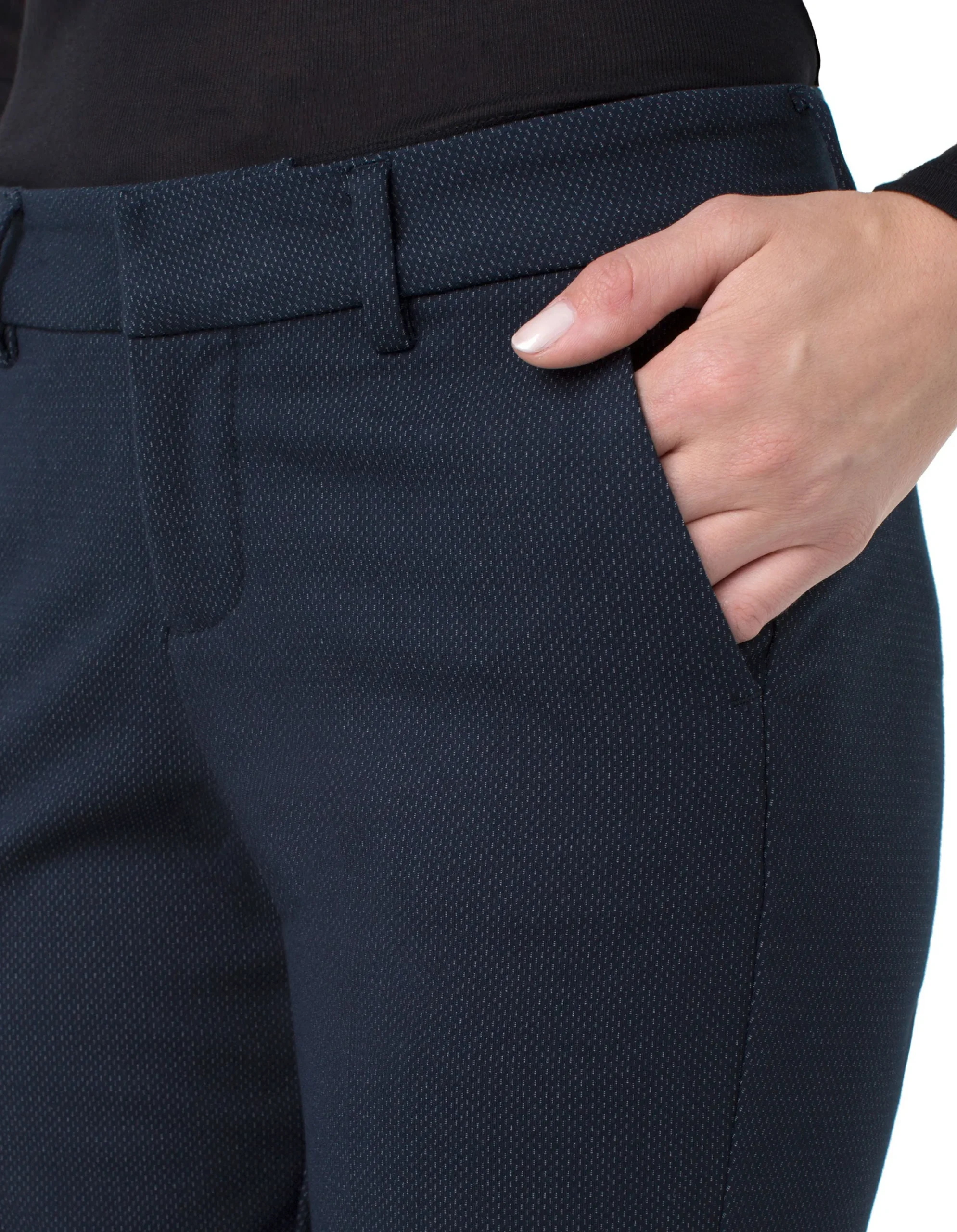 Liverpool Los Angeles Pants|Trousers-KELSEY KNIT TROUSER PATTERNED KNIT Navybirdseye