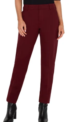Liverpool Los Angeles Trousers|Pants-KELSEY KNIT TROUSER SUPER STRETCH Bordeaux