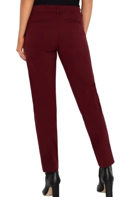 Liverpool Los Angeles Trousers|Pants-KELSEY KNIT TROUSER SUPER STRETCH Bordeaux