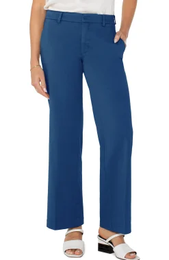 Liverpool Los Angeles Pants|Trousers-KELSEY WIDE LEG TROUSER Goddessblue