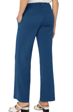 Liverpool Los Angeles Pants|Trousers-KELSEY WIDE LEG TROUSER Goddessblue
