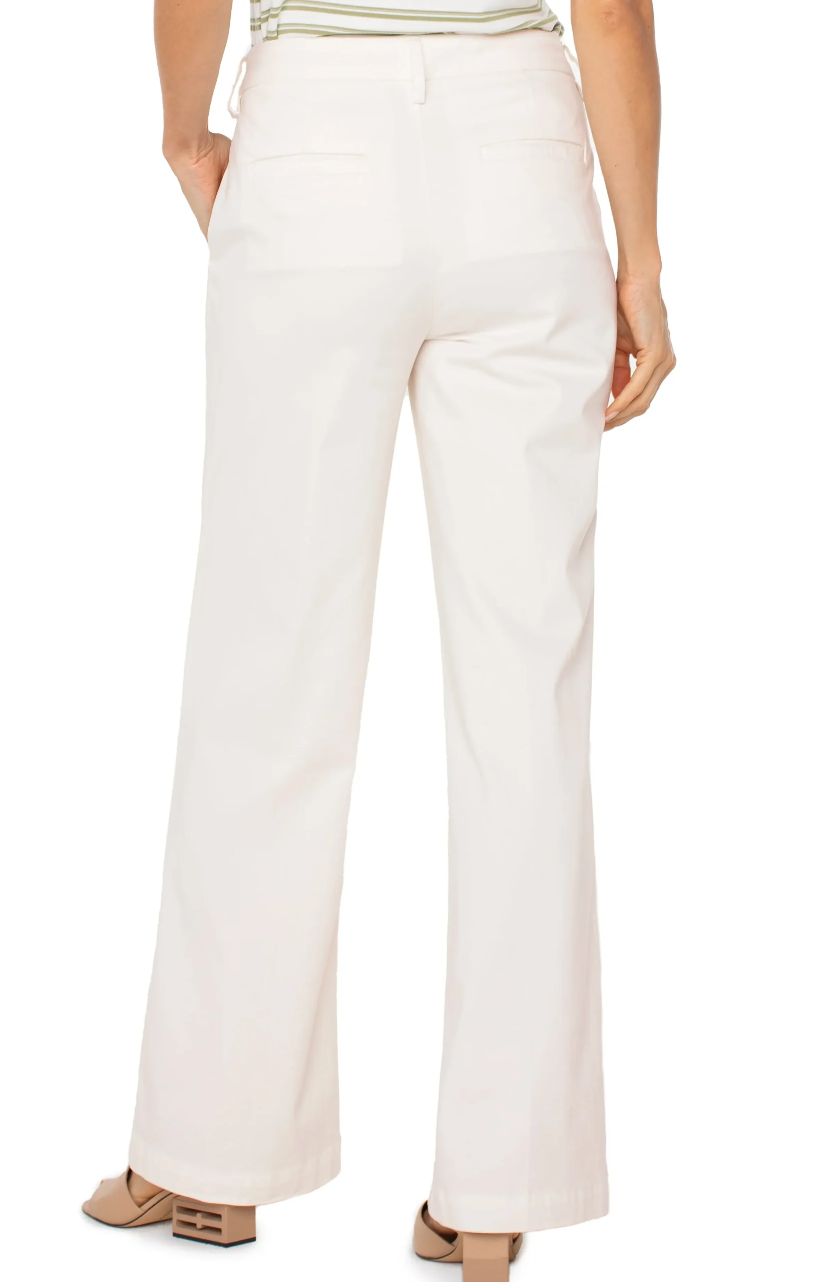 Liverpool Los Angeles Pants|Trousers-KELSEY WIDE LEG TROUSER Bone