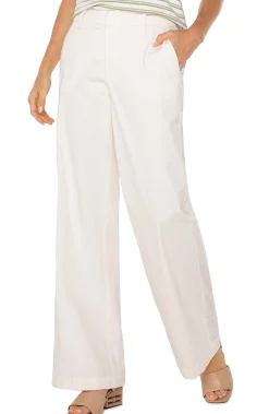 Liverpool Los Angeles Pants|Trousers-KELSEY WIDE LEG TROUSER Bone