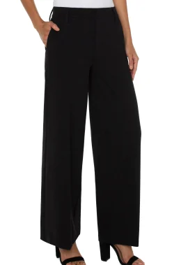 Liverpool Los Angeles Trousers|Wide-Leg-KELSEY WIDE LEG TROUSER Black