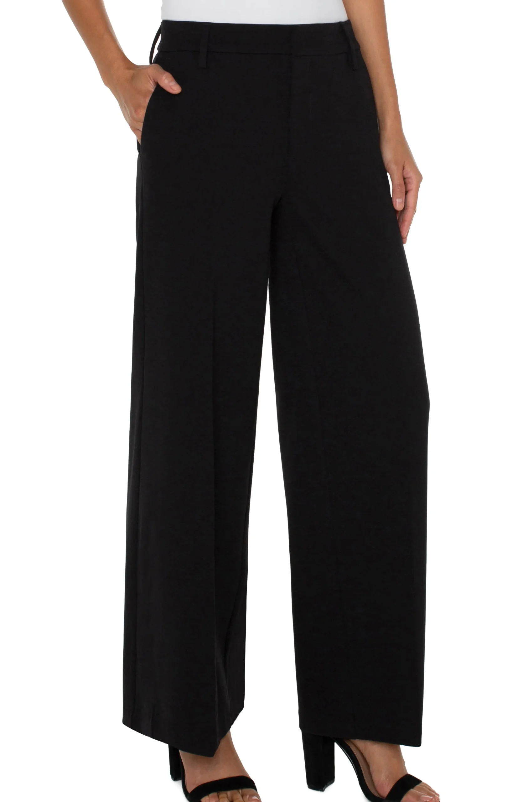 Liverpool Los Angeles Trousers|Wide-Leg-KELSEY WIDE LEG TROUSER Black