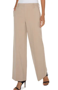 Liverpool Los Angeles Trousers|Wide-Leg-KELSEY WIDE LEG TROUSER Biscuittan