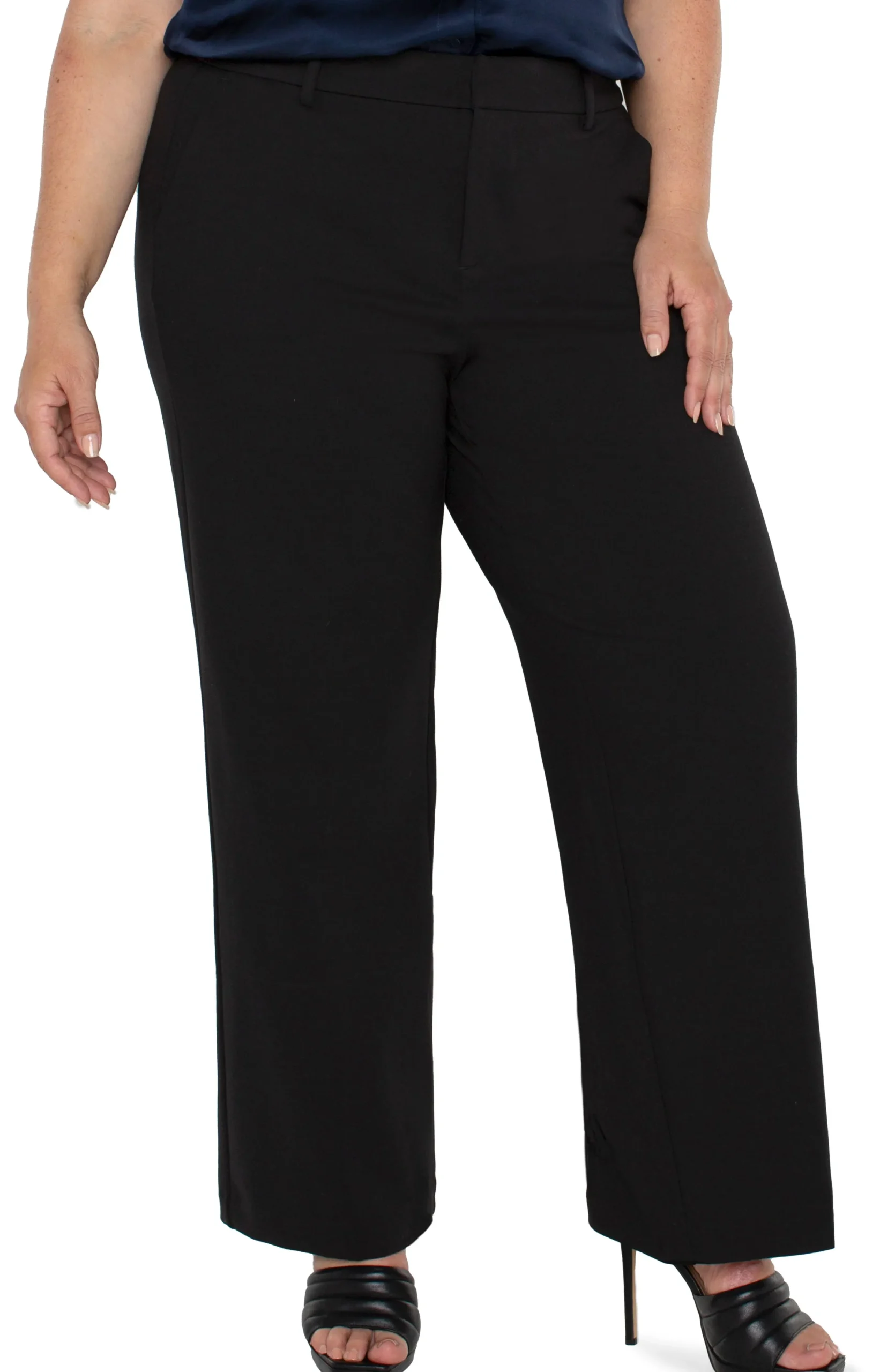 Liverpool Los Angeles Pants|Pants-KELSEY WIDE LEG TROUSER Black