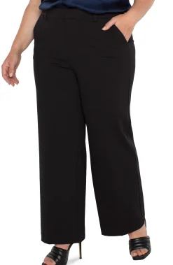Liverpool Los Angeles Pants|Pants-KELSEY WIDE LEG TROUSER Black