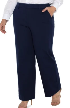 Liverpool Los Angeles Pants-KELSEY WIDE LEG TROUSER Cadetblue