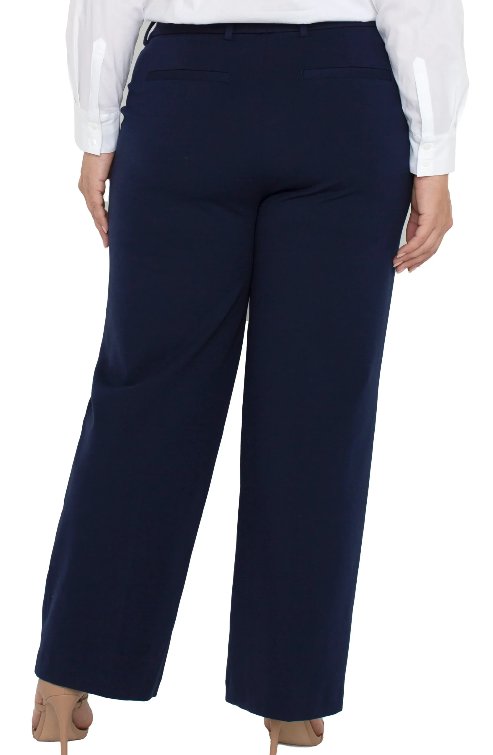 Liverpool Los Angeles Pants-KELSEY WIDE LEG TROUSER Cadetblue