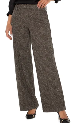 Liverpool Los Angeles Pants|Wide-Leg-KELSEY WIDE LEG TROUSER Blacktanherringbone