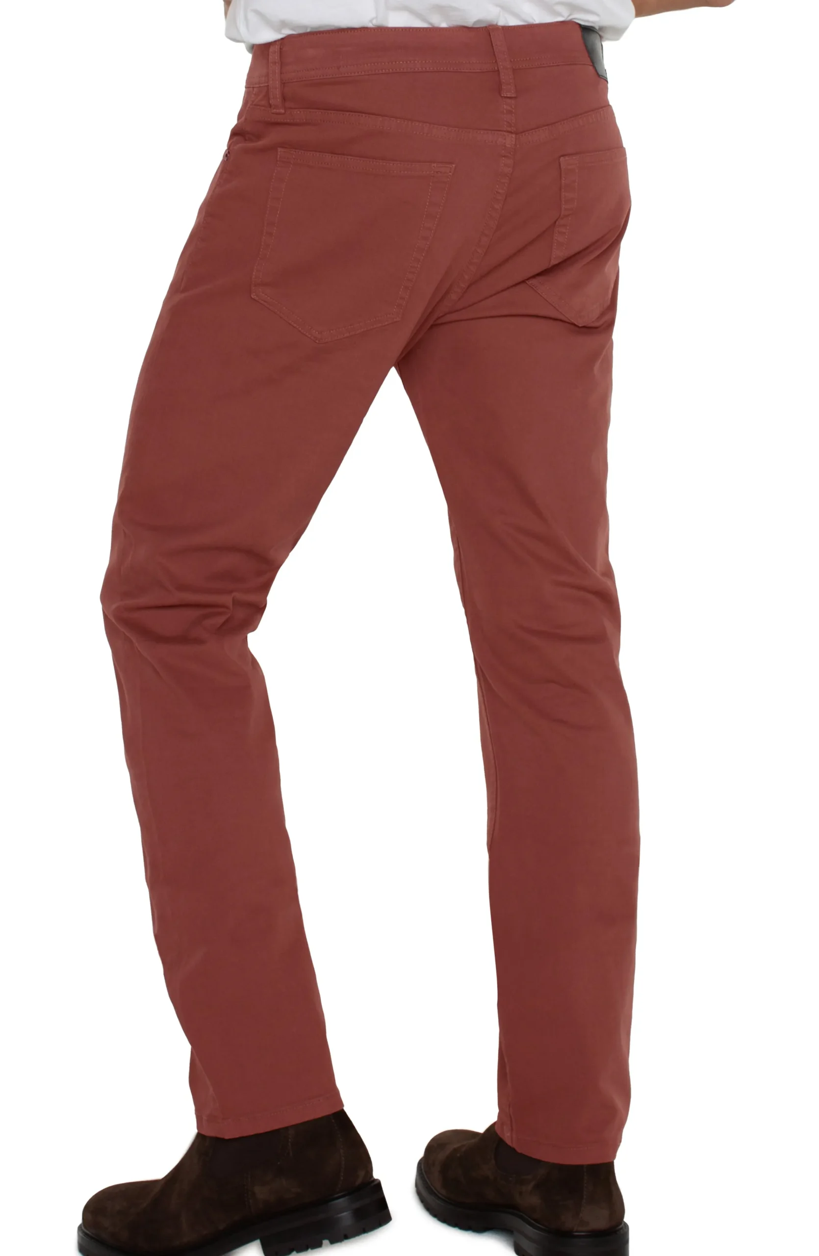 Liverpool Los Angeles Colored Twills|Color Denim-KINGSTON MODERN STRAIGHT PEACHED COLORED TWILL Brick