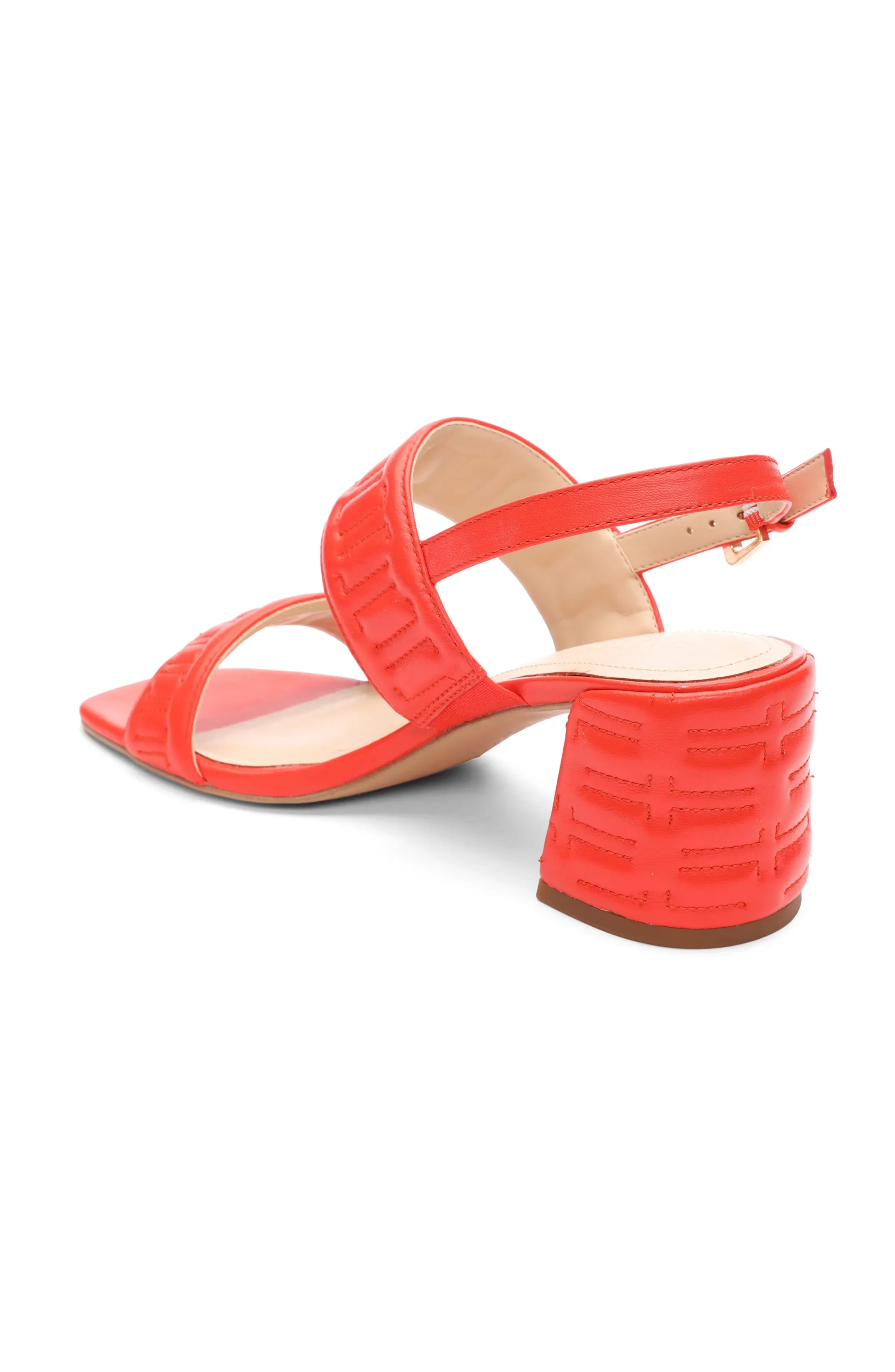Liverpool Los Angeles Heels-LAKEWOOD LOGO STITCH SLINGBACK WITH BLOCK HEEL Coral
