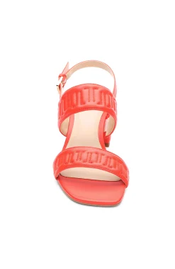 Liverpool Los Angeles Heels-LAKEWOOD LOGO STITCH SLINGBACK WITH BLOCK HEEL Coral