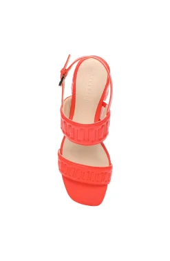 Liverpool Los Angeles Heels-LAKEWOOD LOGO STITCH SLINGBACK WITH BLOCK HEEL Coral