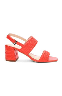 Liverpool Los Angeles Heels-LAKEWOOD LOGO STITCH SLINGBACK WITH BLOCK HEEL Coral