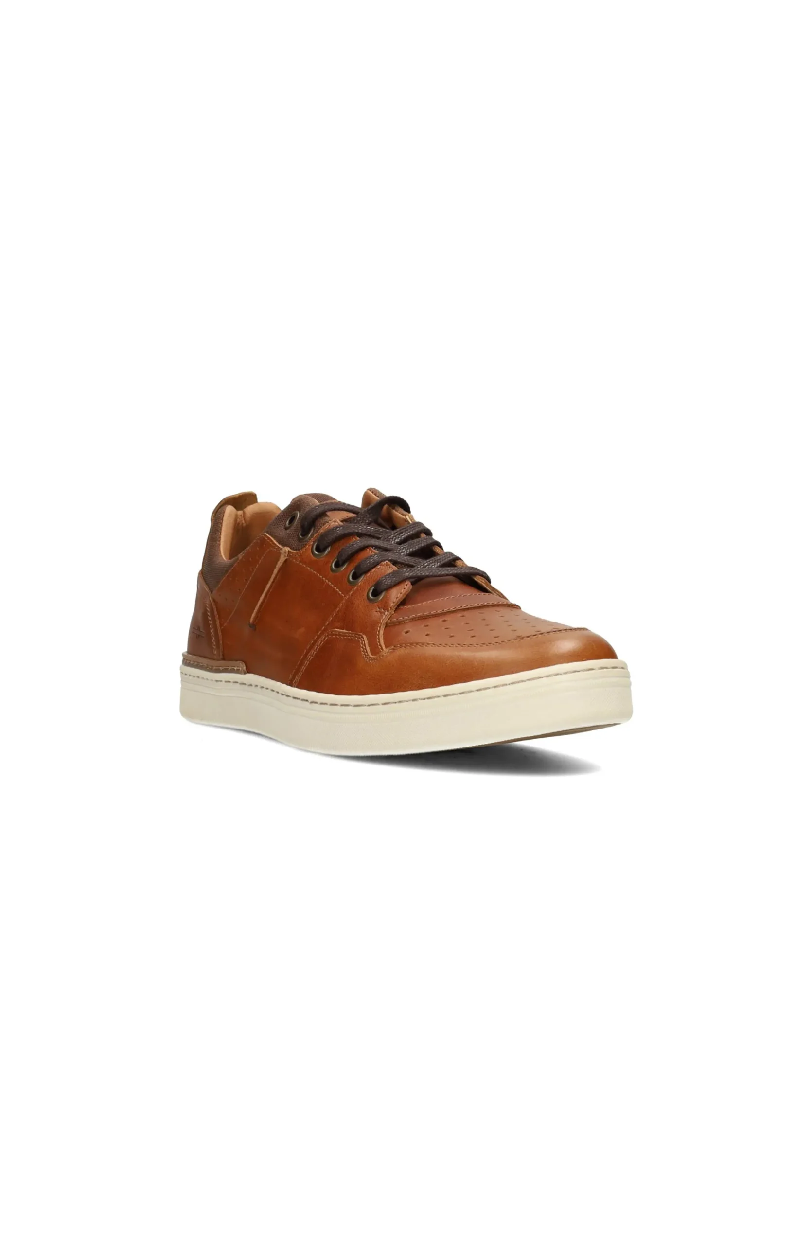 Liverpool Los Angeles Sneakers-LAUNCH TEXTURED LEATHER SNEAKER Cognac