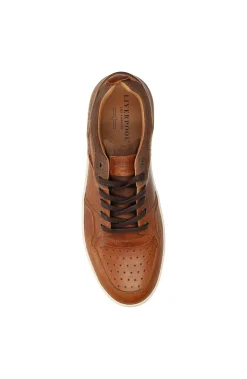 Liverpool Los Angeles Sneakers-LAUNCH TEXTURED LEATHER SNEAKER Cognac