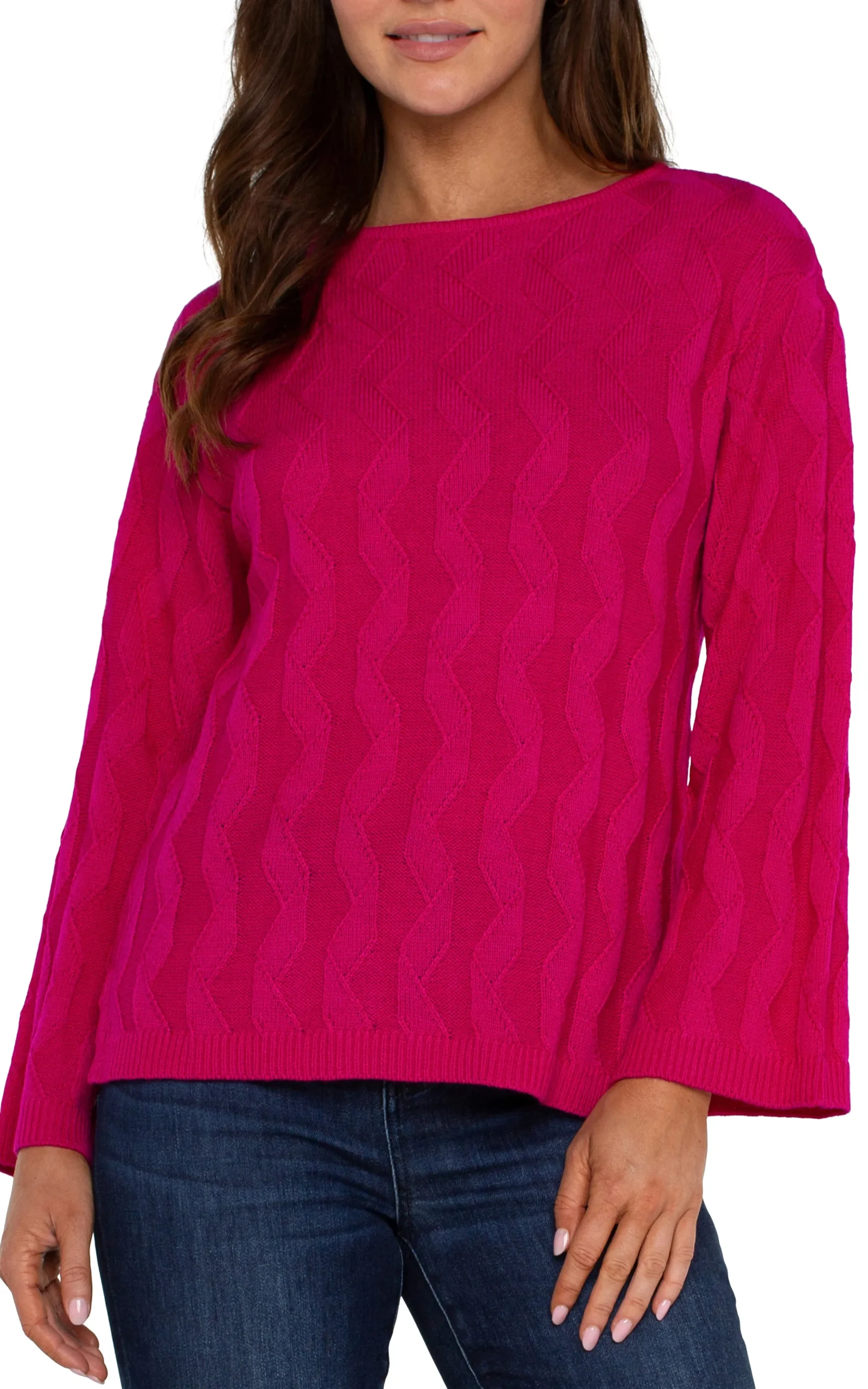 Liverpool Los Angeles Sweaters|Tees-LONG SLEEVE BOATNECK SWEATER Brightstarruby