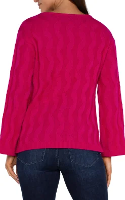 Liverpool Los Angeles Sweaters|Tees-LONG SLEEVE BOATNECK SWEATER Brightstarruby