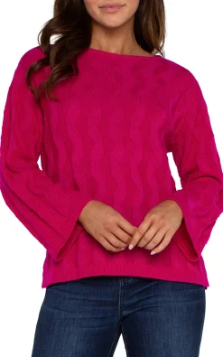 Liverpool Los Angeles Sweaters|Tees-LONG SLEEVE BOATNECK SWEATER Brightstarruby